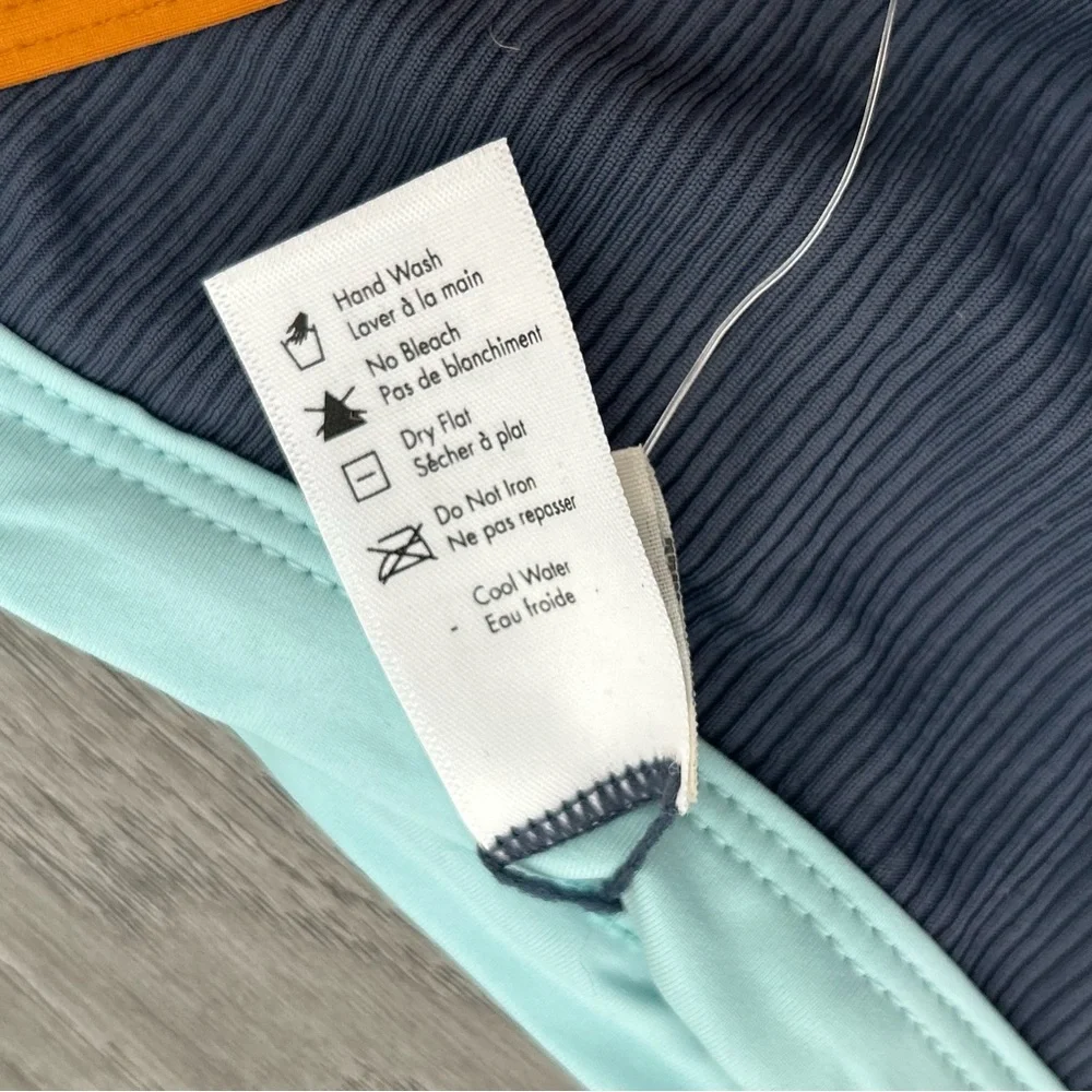 L*space VACAY BOTTOM‎ CLASSIC Ribbed Bikini Swim Size xl Womens Blue Orange NWT